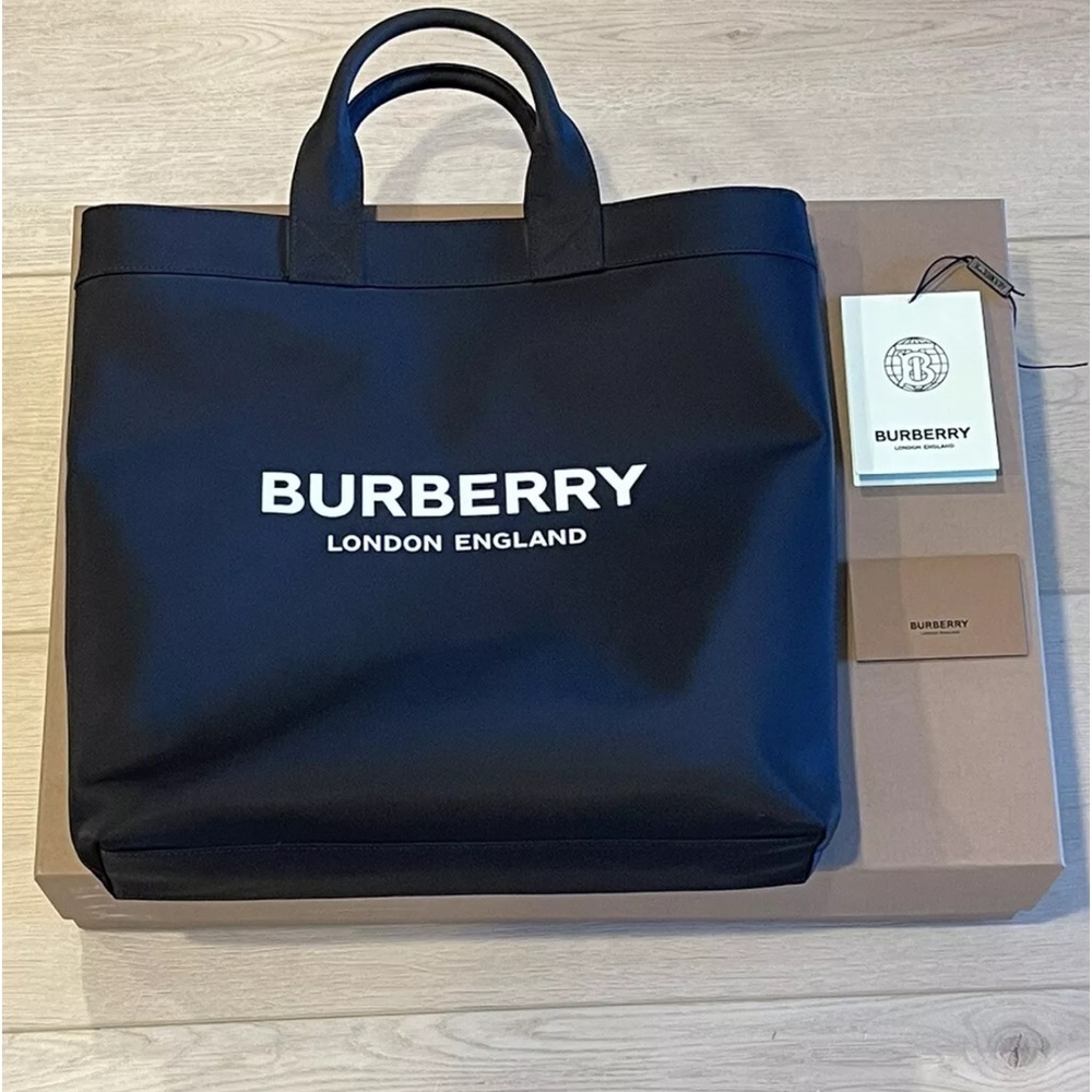 BURBERRY ARTIE LOGO NYLON TOTE BAG